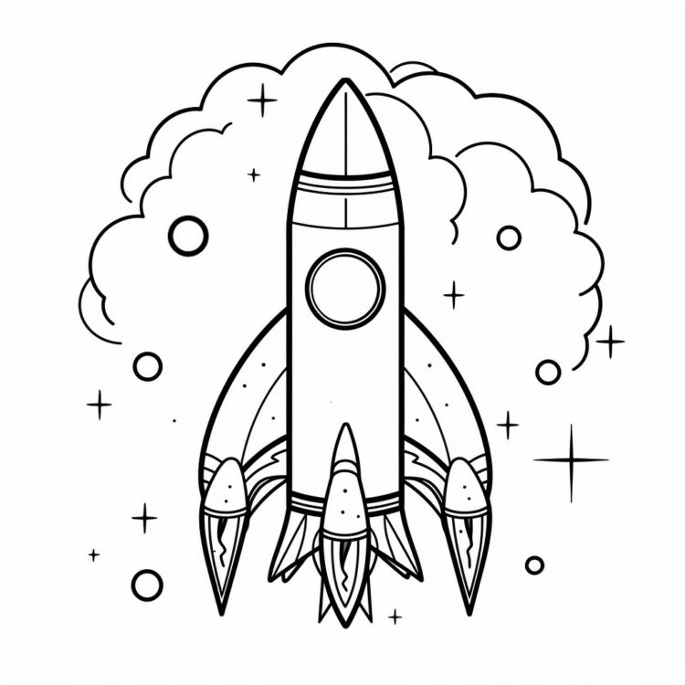 Rocket coloring page