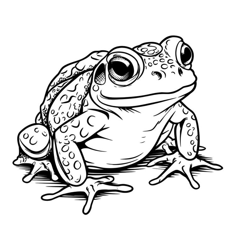 Dibujo para colorear rana mona