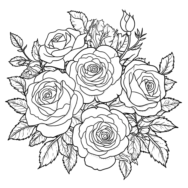 Coloring picture roses