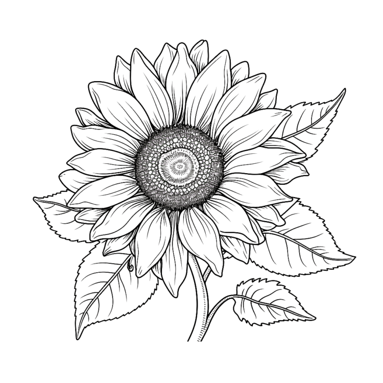 Coloring picture sunflower