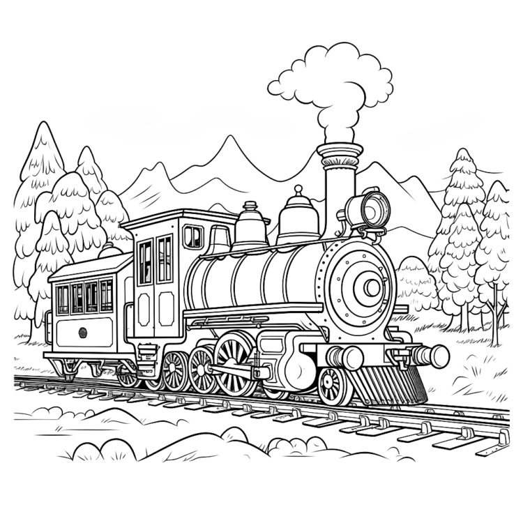 Coloring picture toy steam train