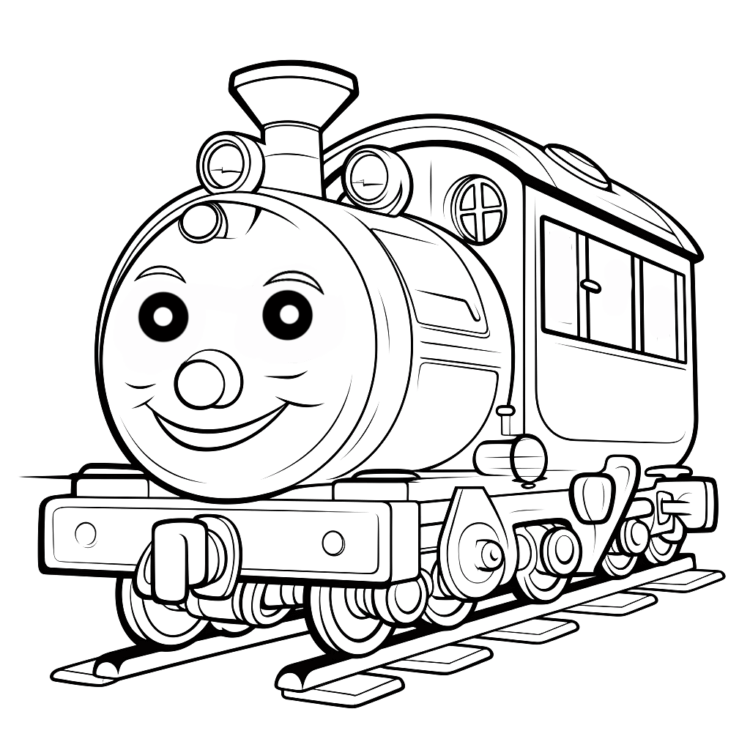 Ausmalbild Thomas die Panzerlokomotive