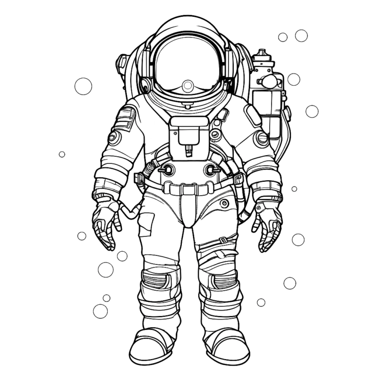 Página para colorear del astronauta espacial