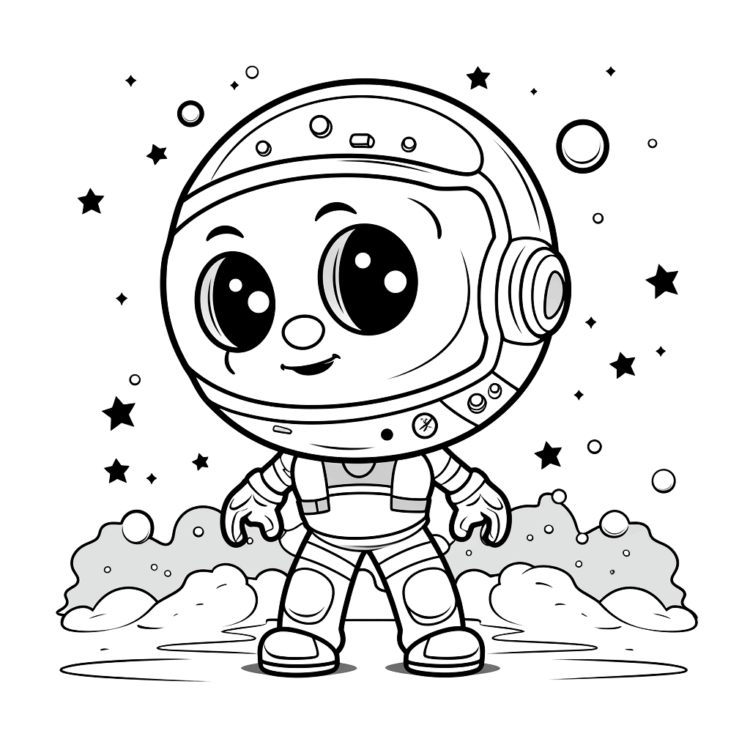 Space astronaut coloring page