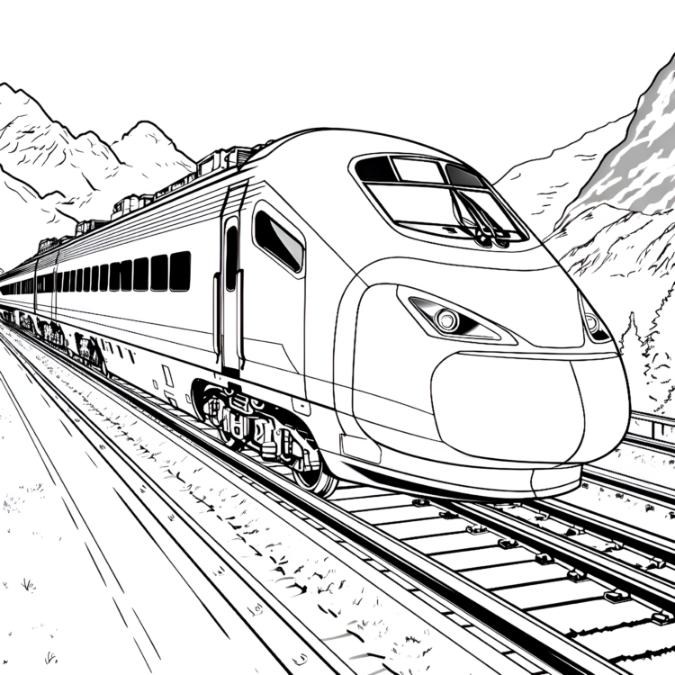 Dibujo para colorear tren ICE