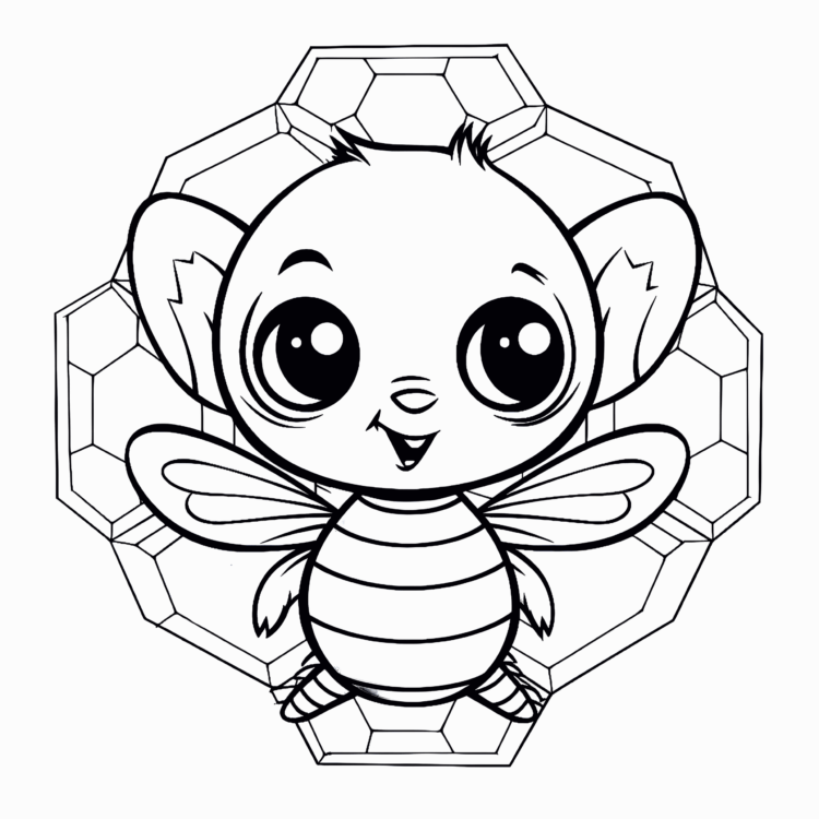 Bebé abeja en colmena