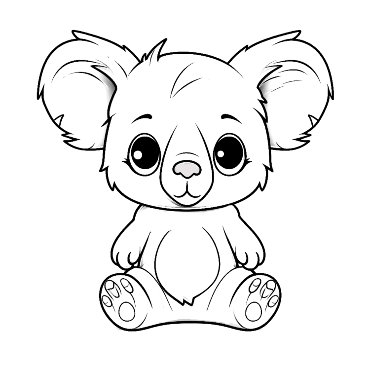Coloring picture baby koala