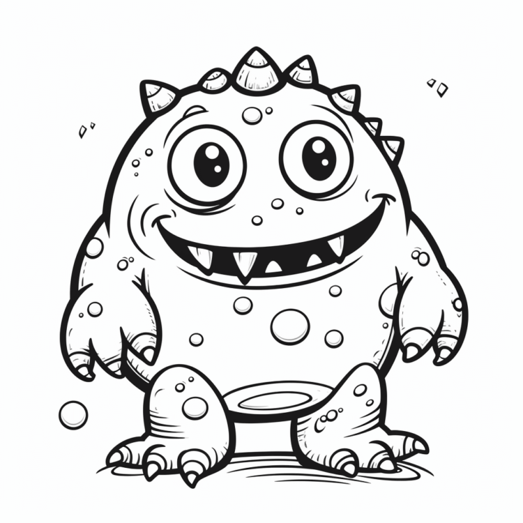 Dibujo para colorear bebé monstruo
