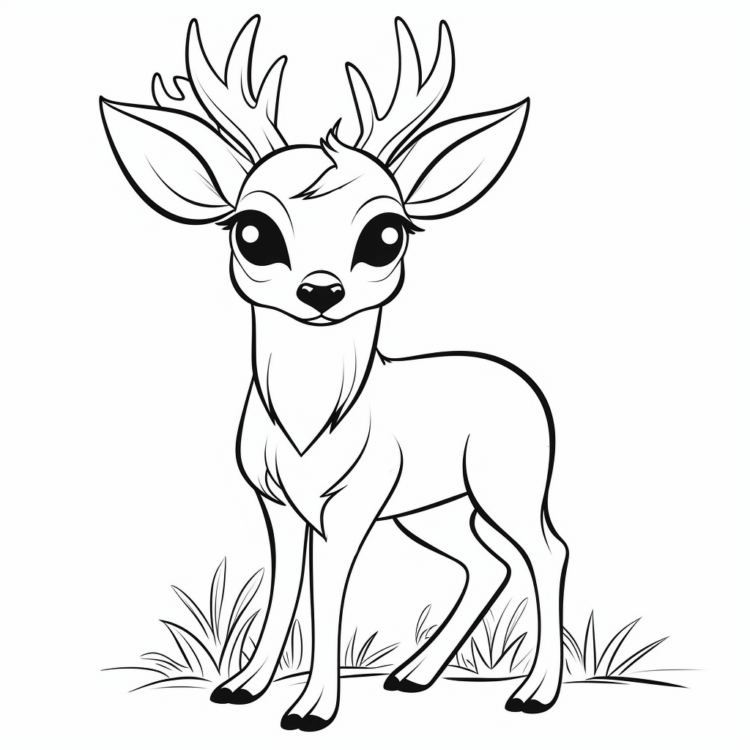 Dibujo para colorear bebé ciervo
