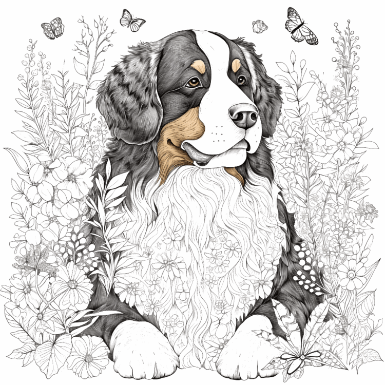 Dibujo para colorear Perro de montaña de Berna