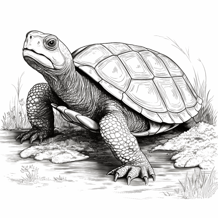Dibujo para colorear Tortuga de Blanding