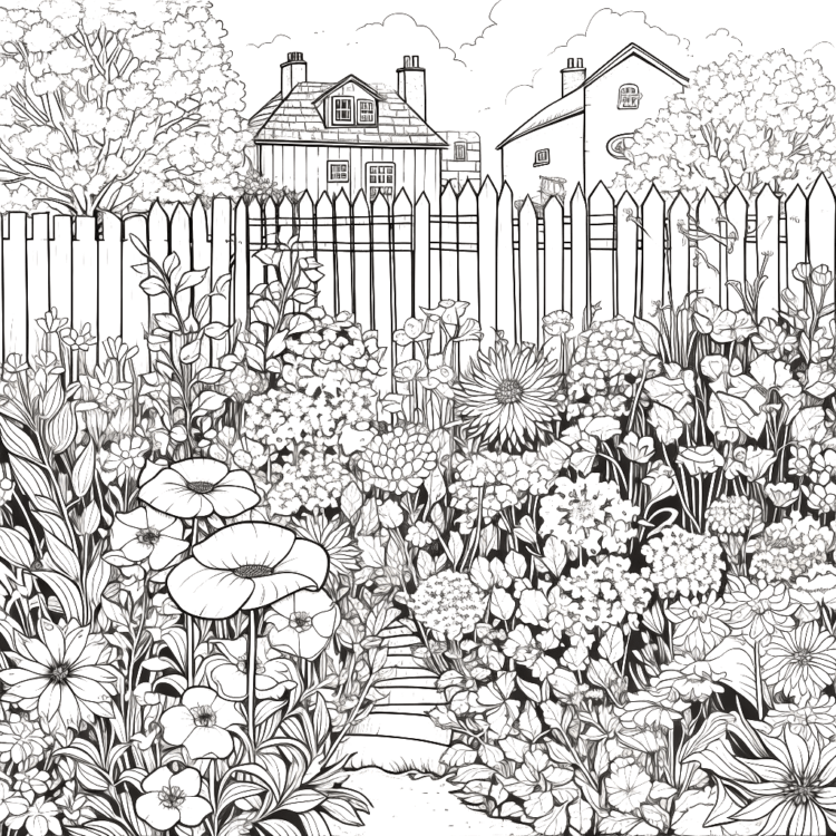 Dibujo para colorear Flores en flor