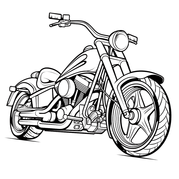 Coloring picture cross motorcycle