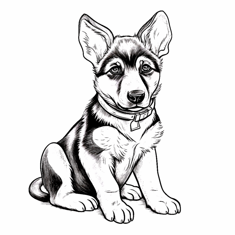 German Shepherd coloring page