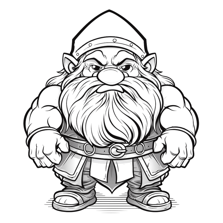 Coloring picture fat dwarf