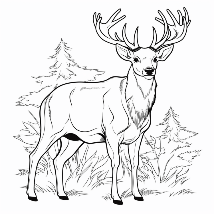 Dibujo para colorear ciervo gordo