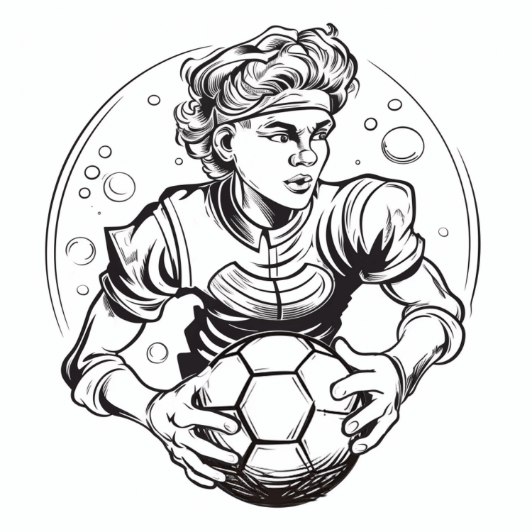 Coloring picture goalkeeper
