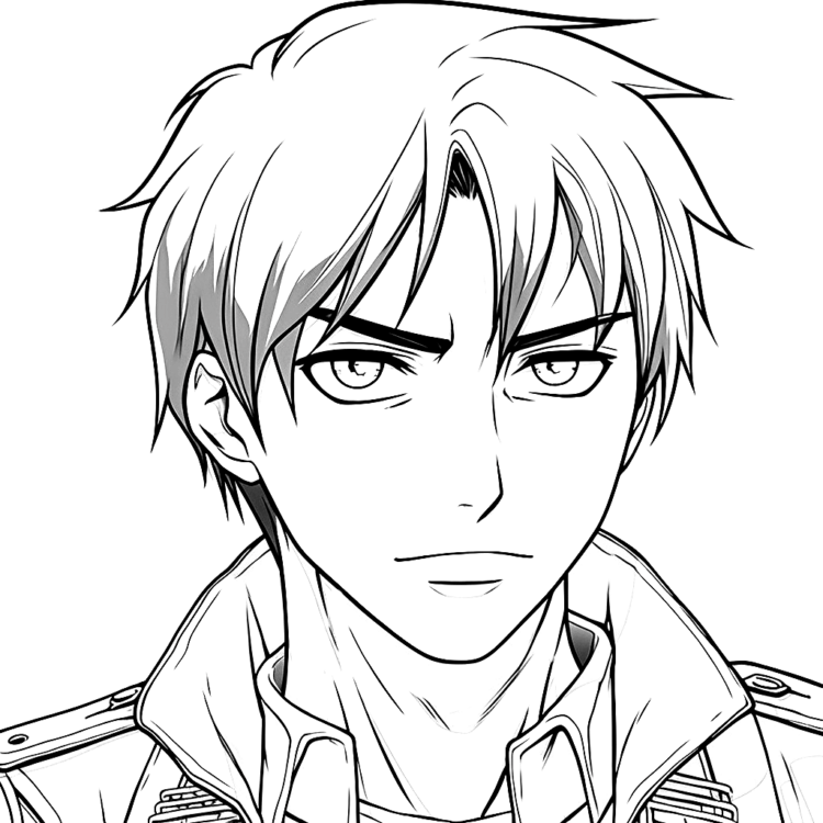 Coloring picture Eren Jaeger