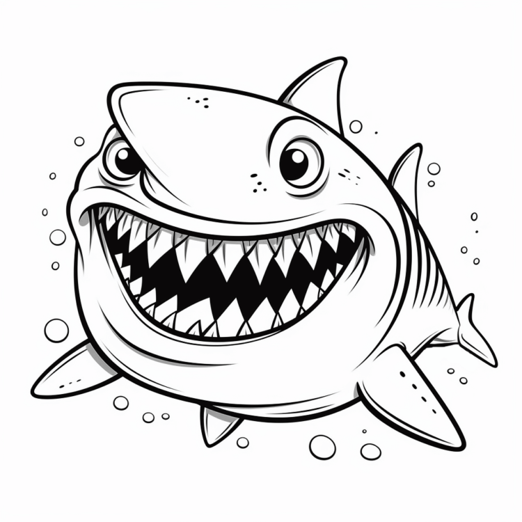 Fearsome shark coloring page