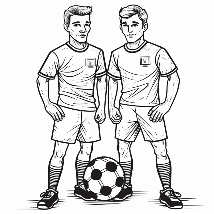 Dibujo para colorear de Atletas de fútbol