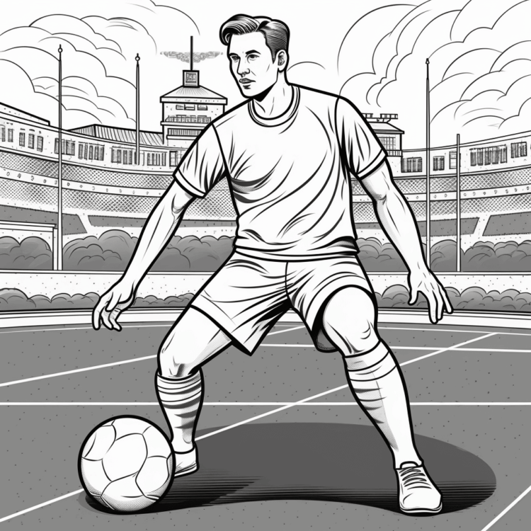 Dibujo para colorear campo de fútbol