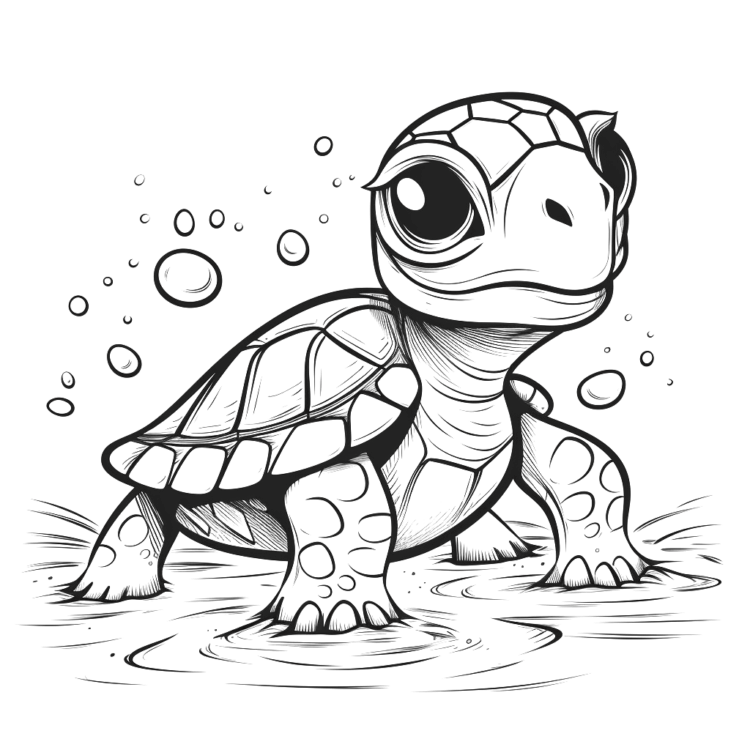 Spotted turtle coloring page