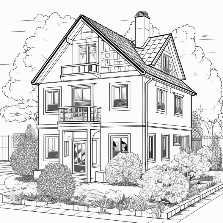 Dibujo para colorear Casa acogedora