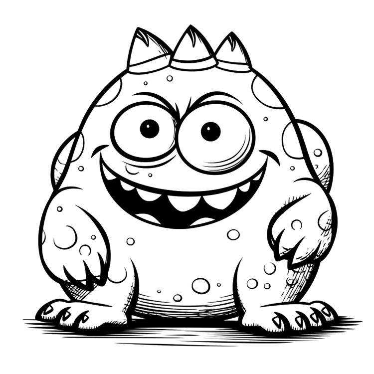 Ausmalbild Glückliches Monster