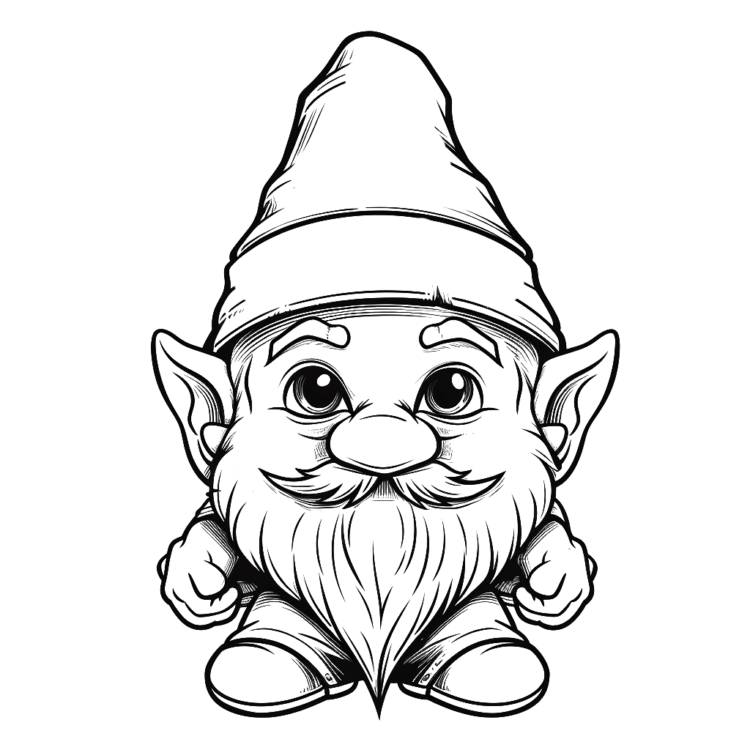 Gnome coloring page
