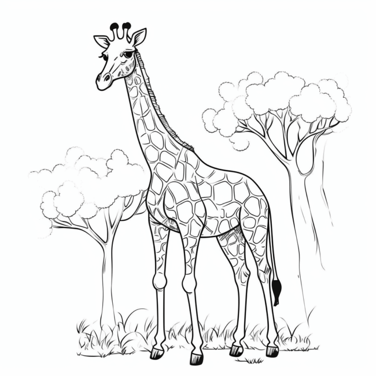 Coloring picture big giraffe