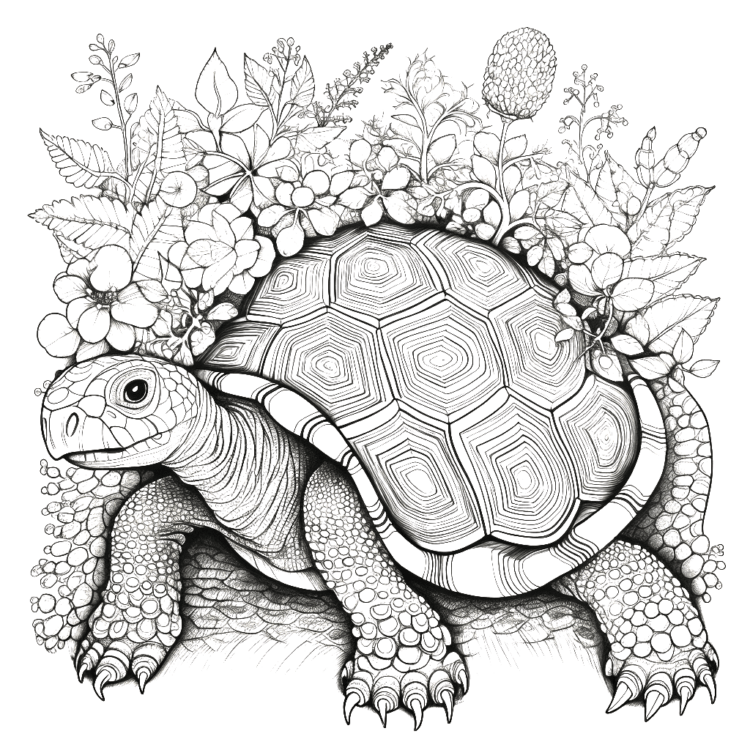Dibujo para colorear tortuga grande