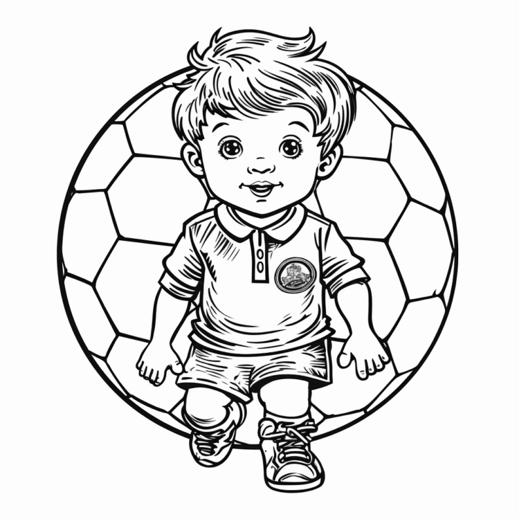 Ausmalbild Großer Fußball