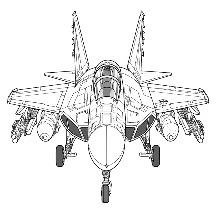  Foto zu "Großes Kampfflugzeug" Ausmalbild - kostenlos herunterladen 