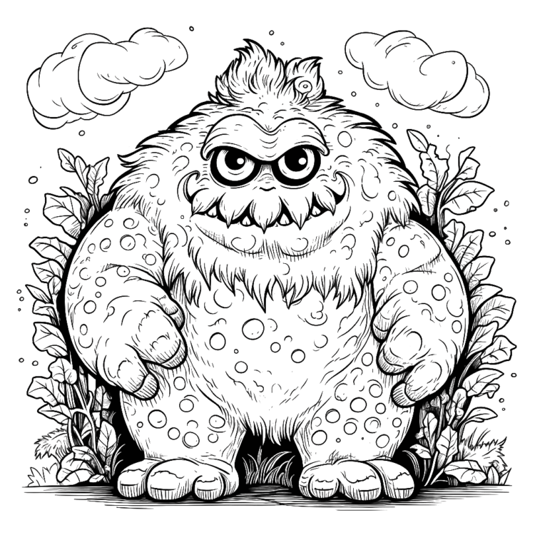 Ausmalbild Großes Monster