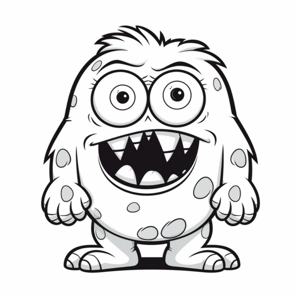 "Gruselige Monster" Ausmalbild - kostenlos herunterladen