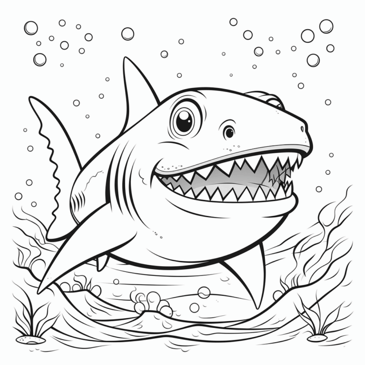Dibujo para colorear tiburón