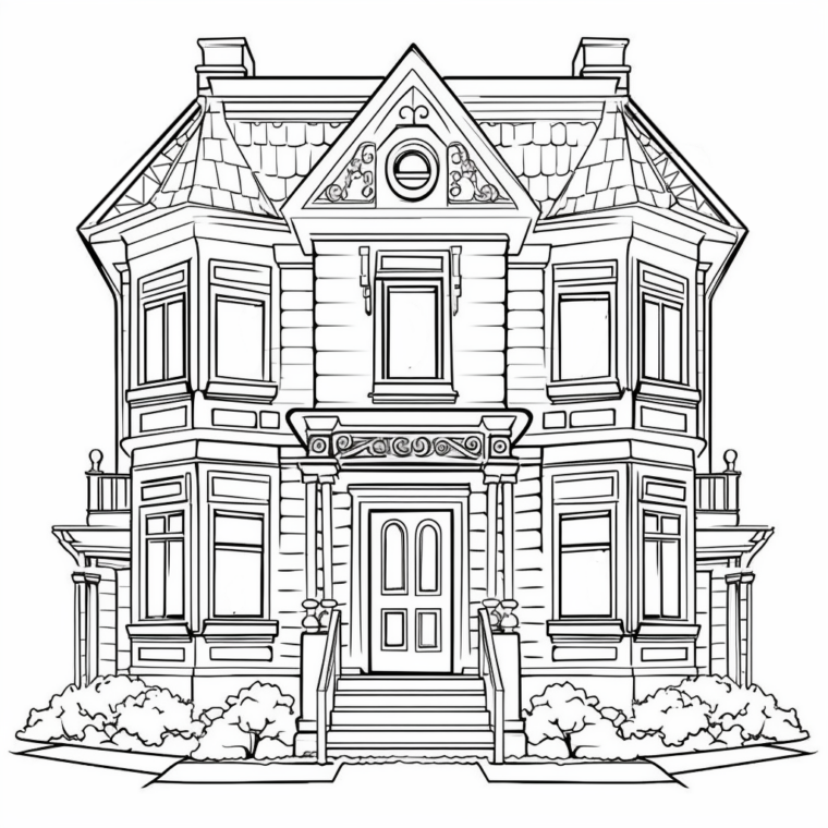  "Haus" Ausmalbild - kostenlos herunterladen Bildidee 