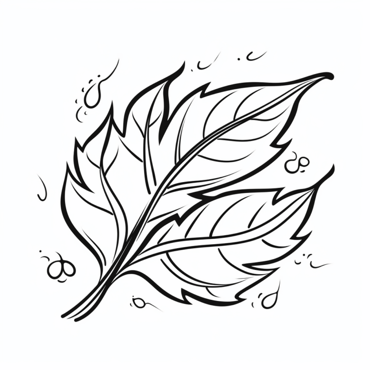 Autumn leaf coloring page