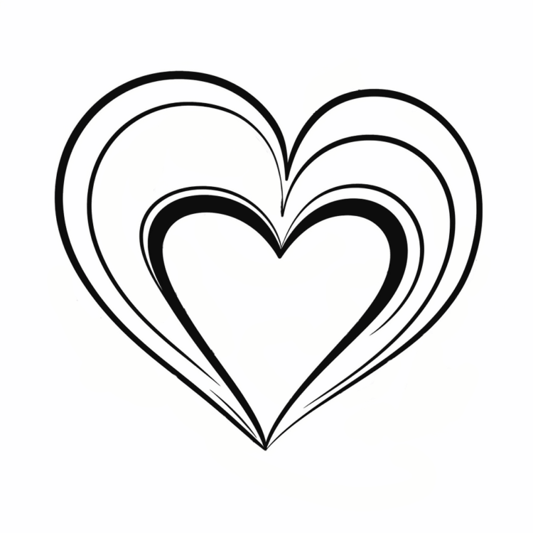 Coloring picture heart shape