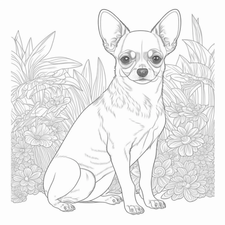 Coloring picture dog in the wild
