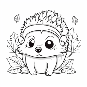 "Igel im Herbst" Ausmalbild - kostenlos herunterladen