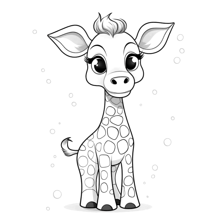 Coloring picture boy giraffe