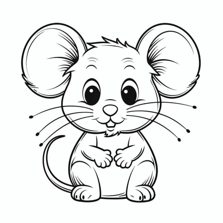 Dibujo para colorear niño ratón