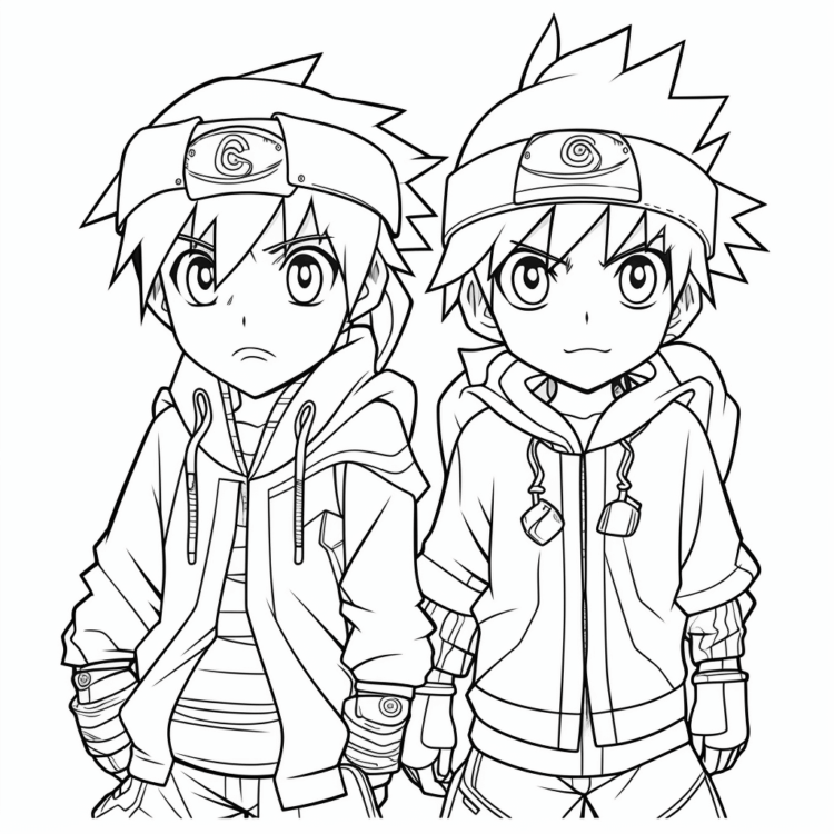Dibujos para colorear niños anime