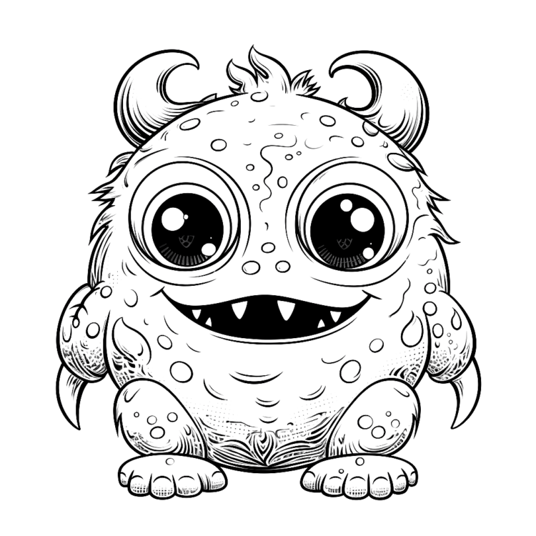 Coloring picture young monster