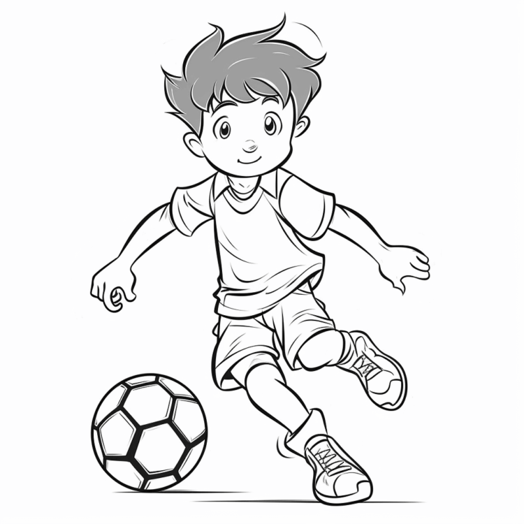 Ausmalbild Kind-Spieler