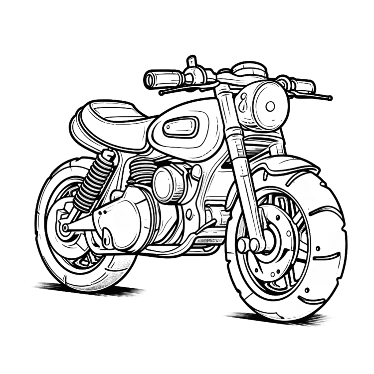 Coloring picture children motorcycle