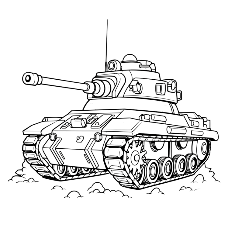 Ausmalbild Kinder-Spielzeugpanzer