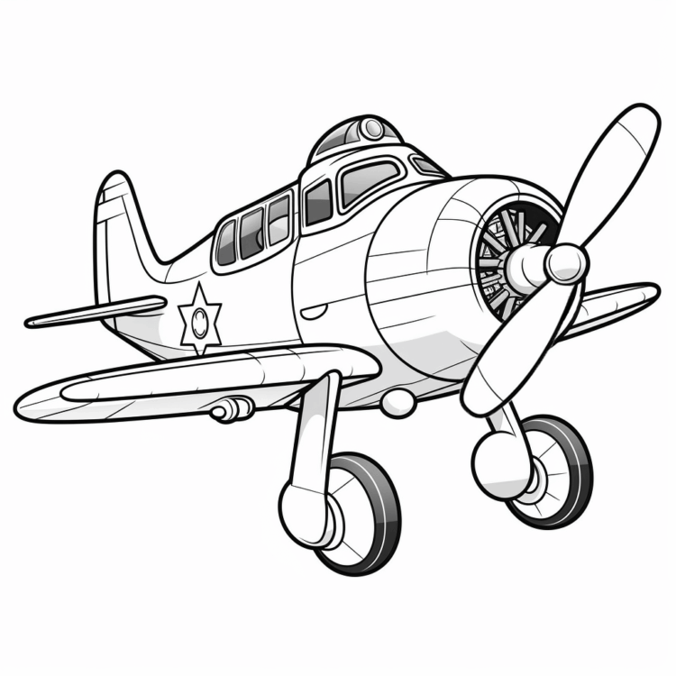 Coloring picture children airplane