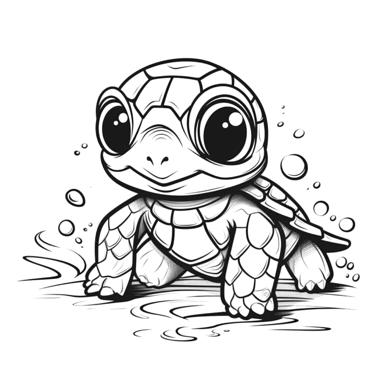 Ausmalbild Kleine Schildkröte